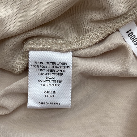 New York & Company Cream Tan Sequin Chevron Design Tank Top, Size Small - Picture 10 of 12